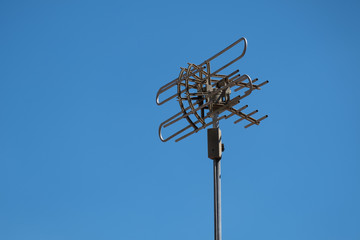 Television outdoor antenna and blue sky