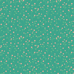 Cute small pink floral seamless pattern vector background