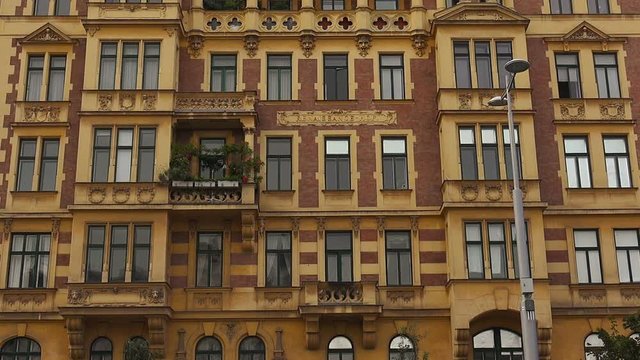 Beautiful facade of an old house. Vienna, Austria.