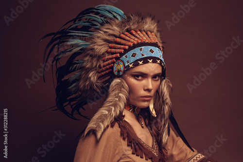 Native American Indian Woman With Paint 