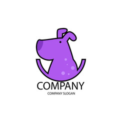 Pet shop Logo Company Cartoon Animals Dog Cat Vector Template Design Illustration Icon