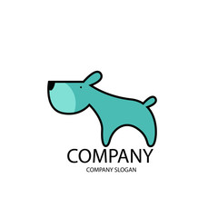 Pet shop Logo Company Cartoon Animals Dog Cat Vector Template Design Illustration Icon