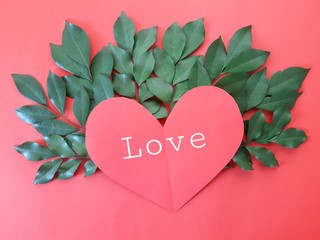 valentines day heart with love in middle for making card