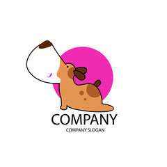 Pet shop Logo Company Cartoon Animals Dog Cat Vector Template Design Illustration Icon