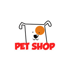 Pet shop Logo Cartoon Animals Dog Cat Vector Template Design Illustration Icon
