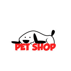 Pet shop Logo Cartoon Animals Dog Cat Vector Template Design Illustration Icon