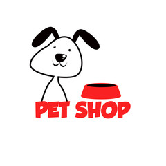 Pet shop Logo Cartoon Animals Dog Cat Vector Template Design Illustration Icon
