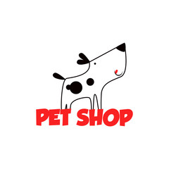Pet shop Logo Cartoon Animals Dog Cat Vector Template Design Illustration Icon