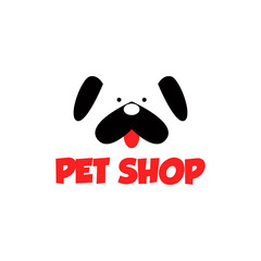 Pet shop Logo Cartoon Animals Dog Cat Vector Template Design Illustration Icon
