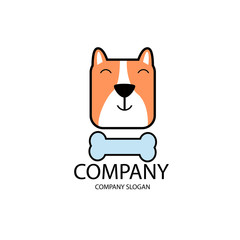 Pet shop Logo Company Cartoon Animals Dog Cat Vector Template Design Illustration Icon
