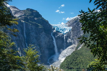 Ventisquero Colgante (Hanging Glacier) in Queulat National Park, Patagonia, Chile
