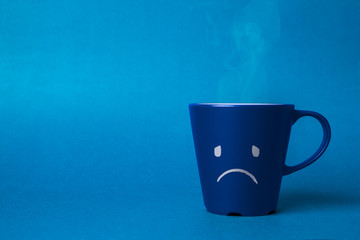 Stock photo of a blue monday cup on a blue background