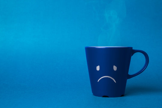 Stock photo of a blue monday cup on a blue background