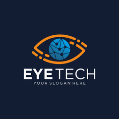 Modern Logo Innovative Concept Eye Technology Stock Vector illustration