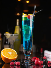 cocktail with ice and lemon