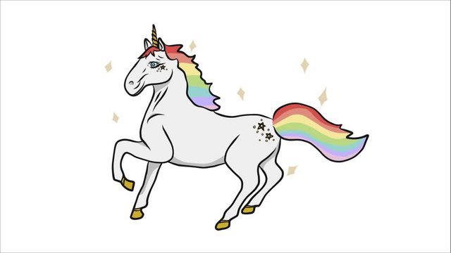 colorful rainbow unicorn sparkle cartoon