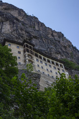Fototapeta na wymiar Sumela Monastery Nestled in a steep cliff at an altitude of about 1,200 metres facing the Altındere valley, it is a site of great historical and cultural significance The Monastery is one of the most 