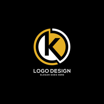 Creative letter K logo with circle element