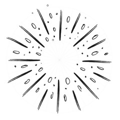 Star burst doodle. Hand drawn sunburst vector illustration.