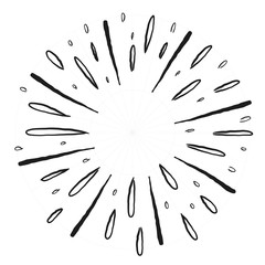 Star burst doodle. Hand drawn sunburst vector illustration.