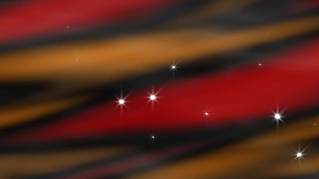 An abstract red and orange motion background perhaps resembling the aurora, space, or clouds is punctuated with sparkling star sprites in this seamless loop