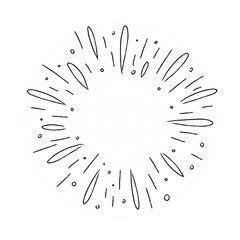Obraz premium Star burst doodle. Hand drawn sunburst vector illustration.