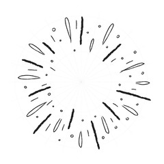 Star burst doodle. Hand drawn sunburst vector illustration.