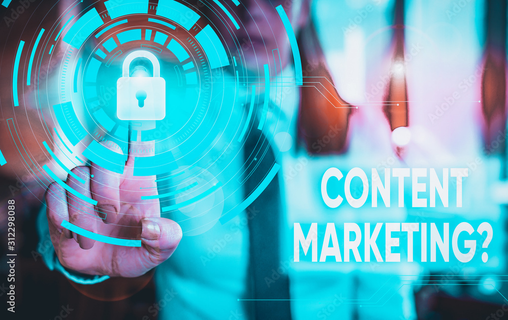 Poster conceptual hand writing showing content marketing question. concept meaning involves creation and sh