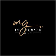Letter MG Signature Logo Template Vector