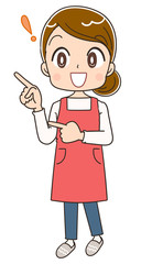 主婦 女性 エプロン イラスト 素材