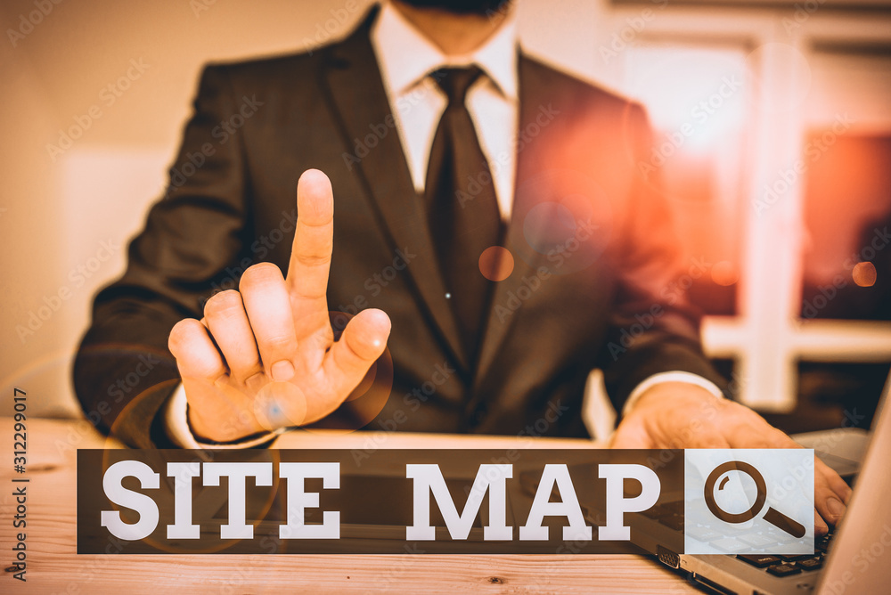 Poster conceptual hand writing showing site map. concept meaning designed to help both users and search eng