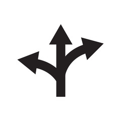 Fototapeta premium Way direction icon design template vector isolated