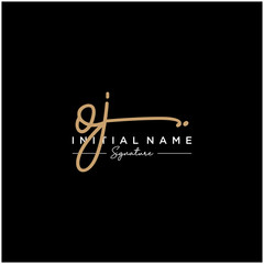Letter OJ Signature Logo Template Vector