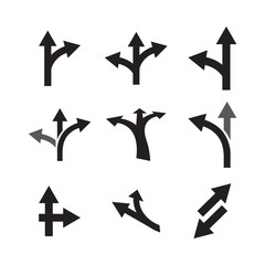 Way direction icon design template vector isolated