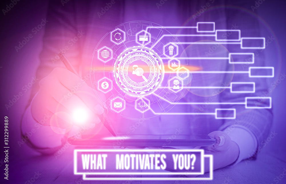 Aufkleber text sign showing what motivates youquestion. business photo text know reasons why you want to wake 