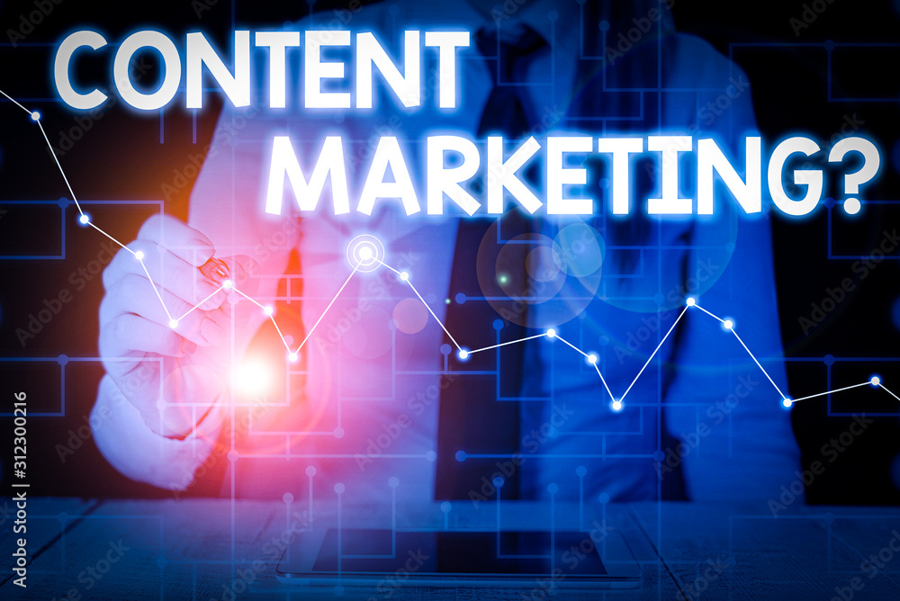 Aufkleber conceptual hand writing showing content marketing question. concept meaning involves creation and sh