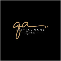 Letter QA Signature Logo Template Vector