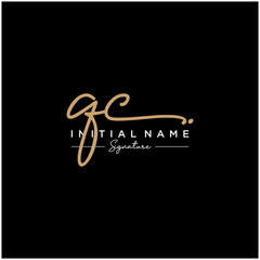 Letter QC Signature Logo Template Vector