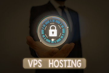 Word writing text Vps Hosting. Business photo showcasing mimics a dedicated server within a shared hosting environment