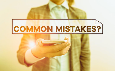 Handwriting text Common Mistakes Question. Conceptual photo repeat act or judgement misguided...