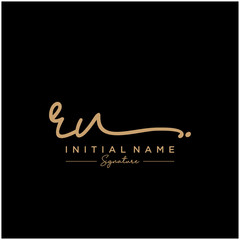 Letter RU Signature Logo Template Vector