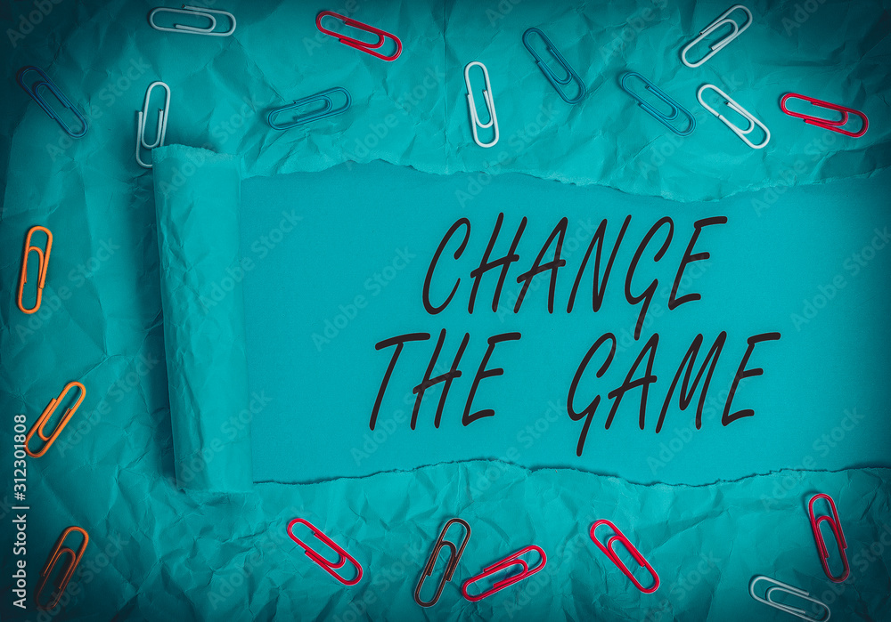 Poster text sign showing change the game. business photo text make a movement do something different new st