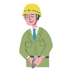 作業服　男性　おじぎ