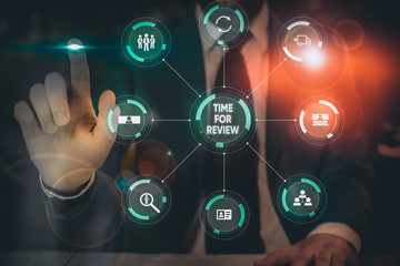 Text sign showing Time For Review. Business photo text review of a system or situation in its formal examination Picture photo system network scheme modern technology smart device