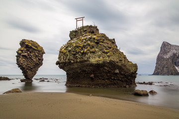 Ebisu Iwa sea stacks in Hokkaido
