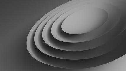 Obraz premium Round minimal object. Abstract geometric installation, 3 d