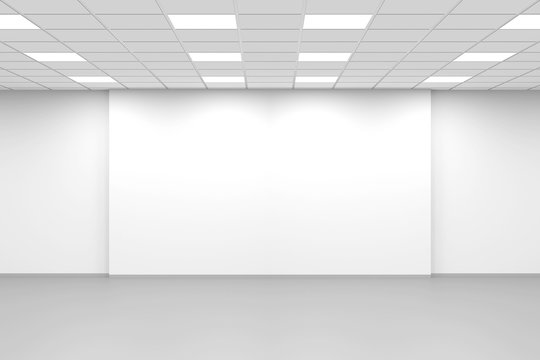 Abstract White Empty Open Space Office Interior