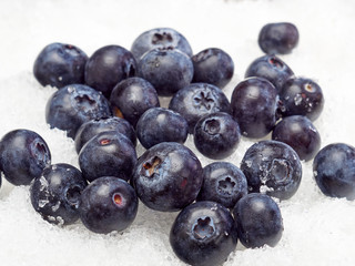 Delicious and juicy blueberries, varieties of emerald