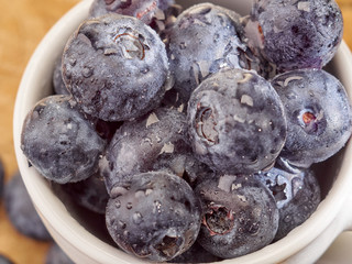 Delicious and juicy blueberries, varieties of emerald
