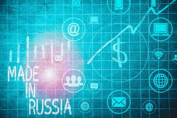 Text sign showing Made In Russia. Business photo text A product or something that is analysisufactured in Russia